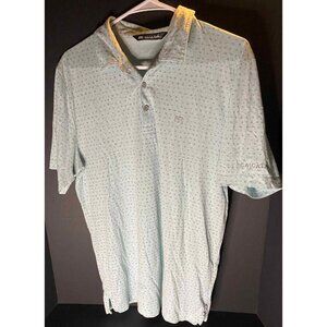 Travis Mathew Cascata Golf Club Polo Shirt Mens L Geometric AOP Golfing